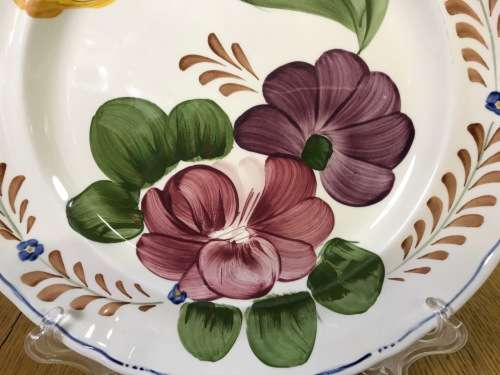 BELLE FIORI MAIN COURSE MEAT DINNER PLATE WOOD and SONS HAND PAINTED ENGLAND FLOWERS BELLE FIORE