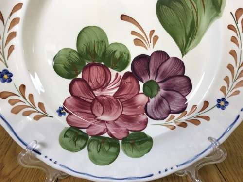 BELLE FIORI MAIN COURSE MEAT DINNER PLATE WOOD and SONS HAND PAINTED ENGLAND FLOWERS BELLE FIORE