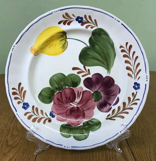 BELLE FIORI MAIN COURSE MEAT DINNER PLATE WOOD and SONS HAND PAINTED ENGLAND FLOWERS BELLE FIORE