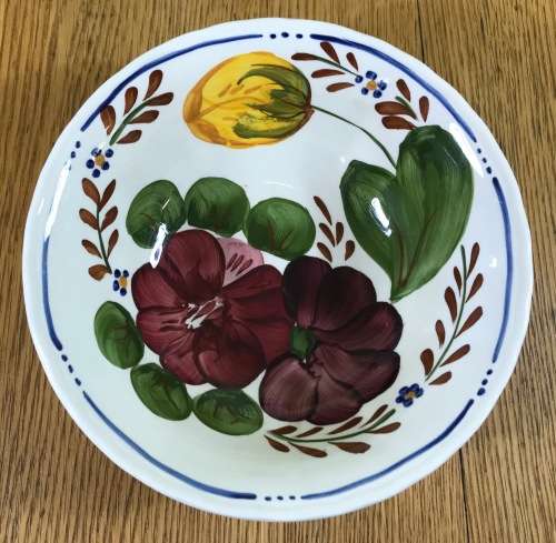 BELLE FIORI CEREAL BOWL PORRIDGE WOOD and SONS HAND PAINTED ENGLAND FLOWERS BELLE FIORE FLOWERS.