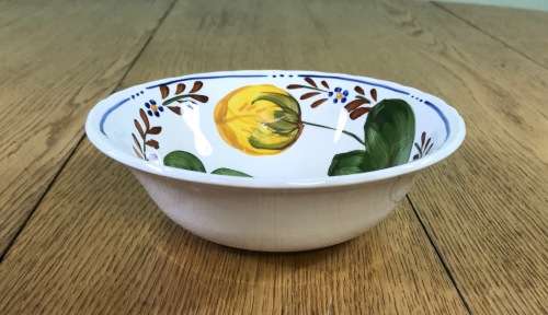 BELLE FIORI CEREAL BOWL PORRIDGE WOOD and SONS HAND PAINTED ENGLAND FLOWERS BELLE FIORE FLOWERS.