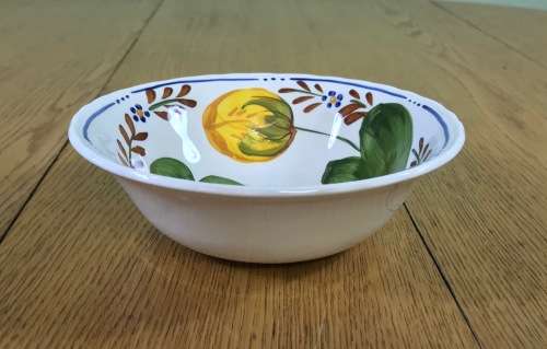 BELLE FIORI CEREAL BOWL PORRIDGE WOOD and SONS HAND PAINTED ENGLAND FLOWERS BELLE FIORE FLOWERS.