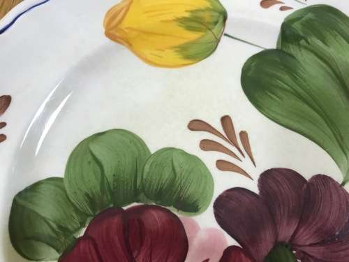 BELLE FIORI FISH ENTREE PLATE WOOD and SONS HAND PAINTED ENGLAND FLOWERS BELLE FIORE FLOWERS FLORAL.