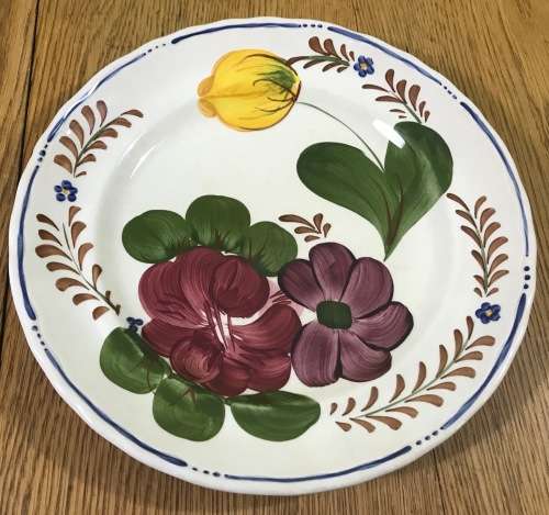 BELLE FIORI FISH ENTREE PLATE WOOD and SONS HAND PAINTED ENGLAND FLOWERS BELLE FIORE FLOWERS FLORAL.