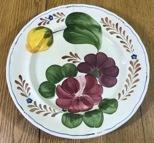BELLE FIORI=MEAT=MAIN COURSE=DINNER PLATE=WOOD and SONS=HAND PAINTED=ENGLAND=FLOWERS=BELLE FIORE.