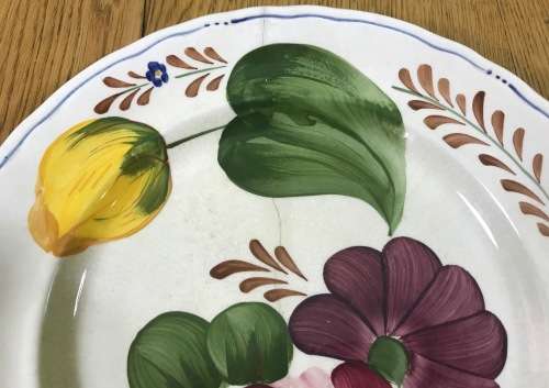 BELLE FIORI=MEAT=MAIN COURSE=DINNER PLATE=WOOD and SONS=HAND PAINTED=ENGLAND=FLOWERS=BELLE FIORE.