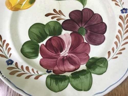 BELLE FIORI=MEAT=MAIN COURSE=DINNER PLATE=WOOD and SONS=HAND PAINTED=ENGLAND=FLOWERS=BELLE FIORE.