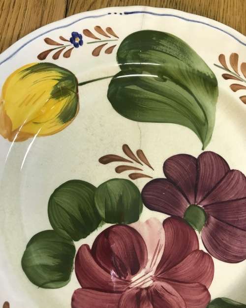 BELLE FIORI=MEAT=MAIN COURSE=DINNER PLATE=WOOD and SONS=HAND PAINTED=ENGLAND=FLOWERS=BELLE FIORE.