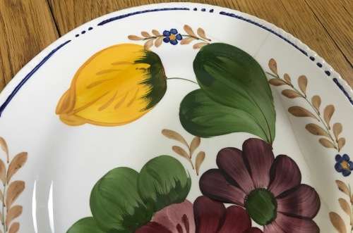 BELLE FIORI FISH ENTREE PLATE WOOD and SONS HAND PAINTED ENGLAND FLOWERS BELLE FIORE FLOWERS FLORAL.