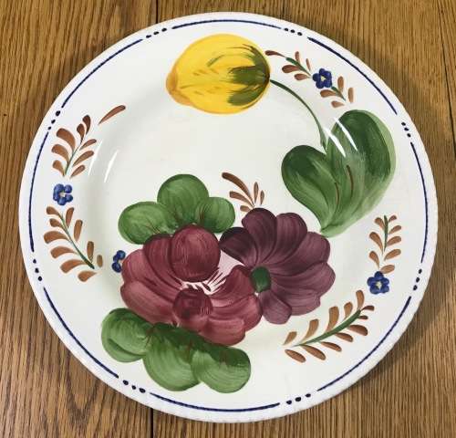 BELLE FIORI=FISH=ENTREE PLATE=WOOD and SONS=HAND PAINTED=ENGLAND=FLOWERS=BELLE FIORE=FLOWERS=FLORAL.