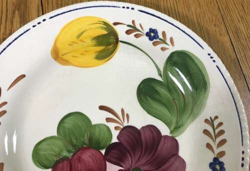 BELLE FIORI=FISH=ENTREE PLATE=WOOD and SONS=HAND PAINTED=ENGLAND=FLOWERS=BELLE FIORE=FLOWERS=FLORAL.