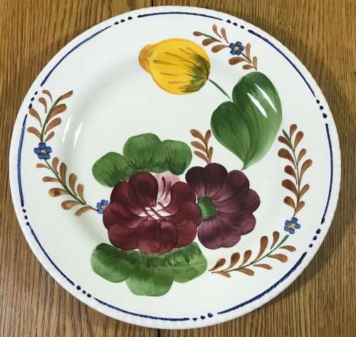 BELLE FIORI FISH ENTREE PLATE WOOD and SONS HAND PAINTED ENGLAND FLOWERS BELLE FIORE FLOWERS FLORAL.