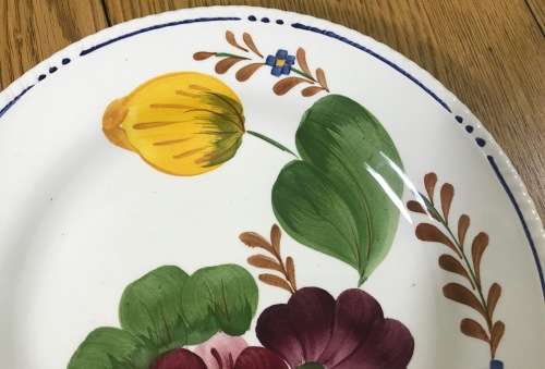 BELLE FIORI FISH ENTREE PLATE WOOD and SONS HAND PAINTED ENGLAND FLOWERS BELLE FIORE FLOWERS FLORAL.