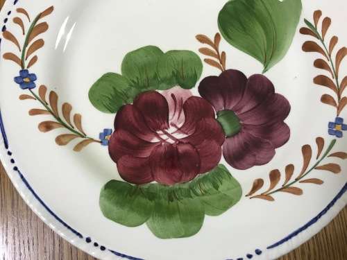 BELLE FIORI FISH ENTREE PLATE WOOD and SONS HAND PAINTED ENGLAND FLOWERS BELLE FIORE FLOWERS FLORAL.