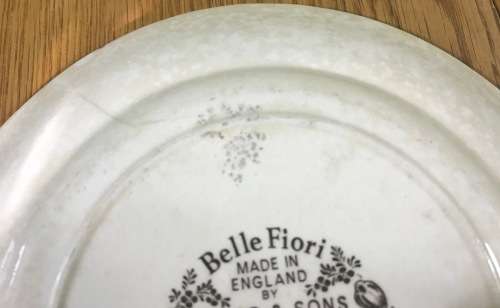 BELLE FIORI=SIDE PLATE=WOOD and SONS=HAND PAINTED=ENGLAND=FLOWERS=BELLE FIORE=FLOWERS=FLORAL.