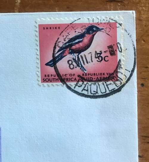 CAPE TOWN PAQUEBOT 8.7.74 MV R.S.A. SHIP GOUGH ISLAND WEATHER OFFICE DEPT TRANSPORT SHRIKE PENGUIN.