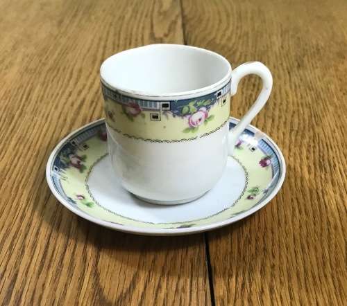 Coffee Duo Demitasse Roses Saucer Cup Expresso