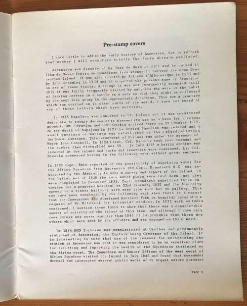 THE POSTAGE STAMPS of ASCENSION ISLAND JOHN LEONARD 43 PAGES 1958. Scarce!