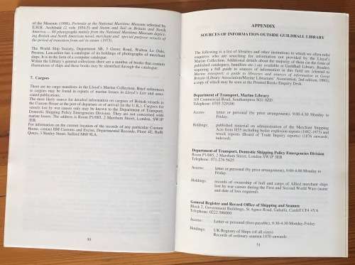 A GUIDE TO THE LLOYD`S MARINE COLLECTION and RELATED MARINE SOURCES AT GUILDHALL LIBRARYBARRISKILL.