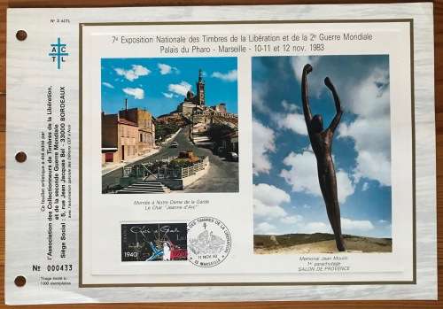 FRANCE Philatelic Souvenir 7th National Exhibition Stamps of the Liberation and 2nd world war 1983