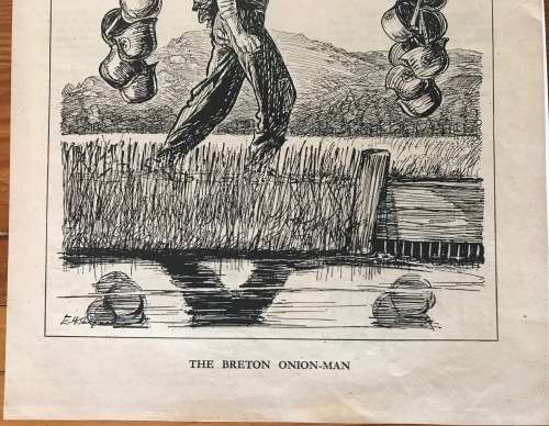 NEWSPAPER page PUNCH or the LONDON CHARIVARI 16 AUGUST 1944 WORLD WAR 2 THE BRETON ONION-MAN MAQUIS.