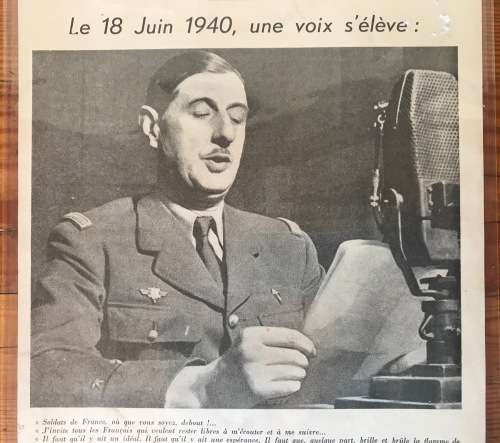 CHARLES DE GAULLE SPEECH LONDON JUNE 1940 THE APPEAL BBC BROADCAST FRENCH RESISTANCE RADIO WWII.