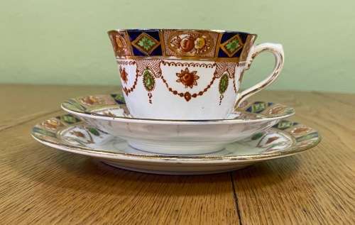 DORIC CHINA TEA TRIO`S x 6 CAKE PLATE SANDON PATTERN LONGTON ENGLAND 1926-35 Read notes.....
