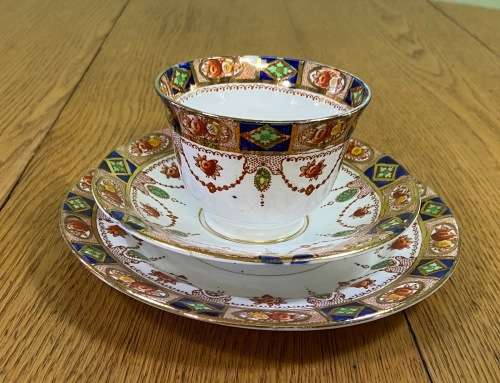 DORIC CHINA TEA TRIO`S x 6 CAKE PLATE SANDON PATTERN LONGTON ENGLAND 1926-35 Read notes.....