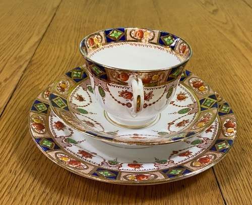 DORIC CHINA TEA TRIO`S x 6 CAKE PLATE SANDON PATTERN LONGTON ENGLAND 1926-35 Read notes.....