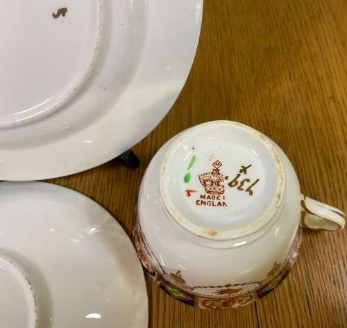 DORIC CHINA TEA TRIO`S x 6 CAKE PLATE SANDON PATTERN LONGTON ENGLAND 1926-35 Read notes.....