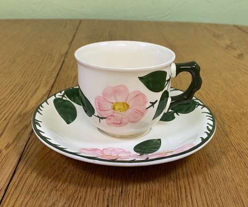 VILLEROY and BOCH=GERMANY=TEA CUP + SAUCER=WILD ROSE pattern=BEAUTIFUL!!!!=please read notes........
