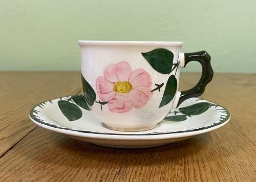 VILLEROY and BOCH=GERMANY=TEA CUP + SAUCER=WILD ROSE pattern=BEAUTIFUL!!!!=please read notes........