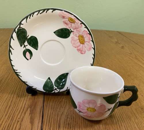VILLEROY and BOCH=GERMANY=TEA CUP + SAUCER=WILD ROSE pattern=BEAUTIFUL!!!!=please read notes........