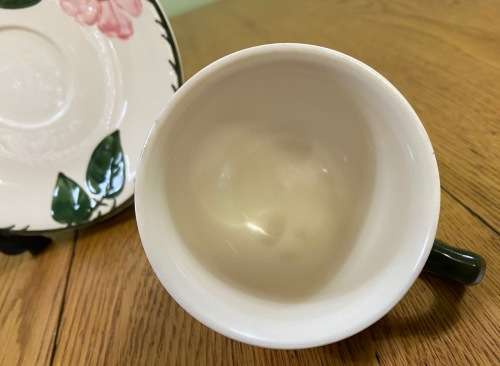 VILLEROY and BOCH=GERMANY=TEA CUP + SAUCER=WILD ROSE pattern=BEAUTIFUL!!!!=please read notes........