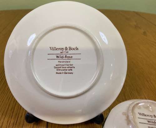 VILLEROY and BOCH=GERMANY=TEA CUP + SAUCER=WILD ROSE pattern=BEAUTIFUL!!!!=please read notes........