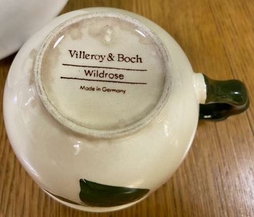 VILLEROY and BOCH=GERMANY=TEA CUP + SAUCER=WILD ROSE pattern=BEAUTIFUL!!!!=please read notes........