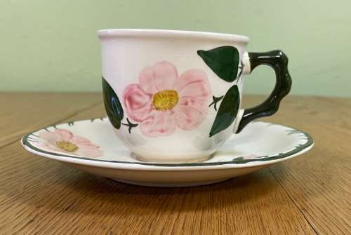 VILLEROY and BOCH=GERMANY=TEA CUP + SAUCER=WILD ROSE pattern=BEAUTIFUL!!!!=please read notes........