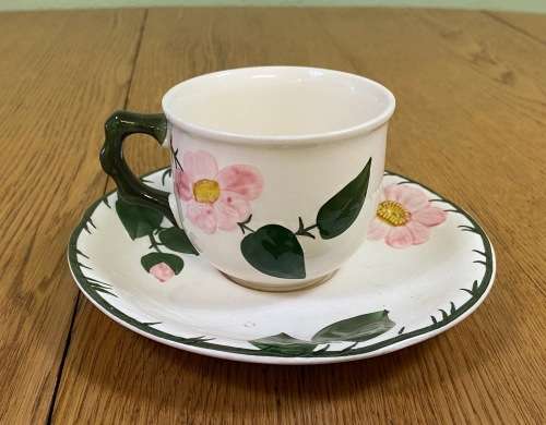 VILLEROY and BOCH=GERMANY=TEA CUP + SAUCER=WILD ROSE pattern=BEAUTIFUL!!!!=please read notes........