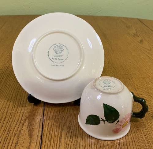VILLEROY and BOCH=GERMANY=TEA CUP + SAUCER=WILD ROSE pattern=BEAUTIFUL!!!!=please read notes........