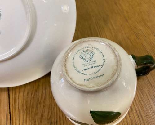 VILLEROY and BOCH=GERMANY=TEA CUP + SAUCER=WILD ROSE pattern=BEAUTIFUL!!!!=please read notes........
