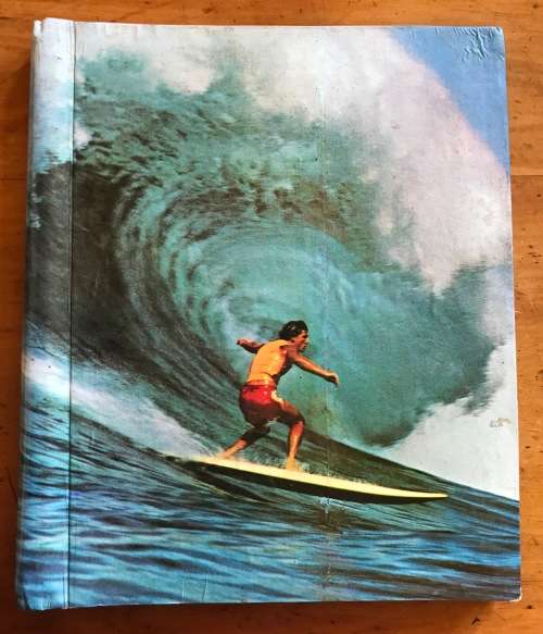 PHOTOGRAPH ALBUM VINTAGE SURFING ON A WAVE COVER 245mm x 289mm tall.