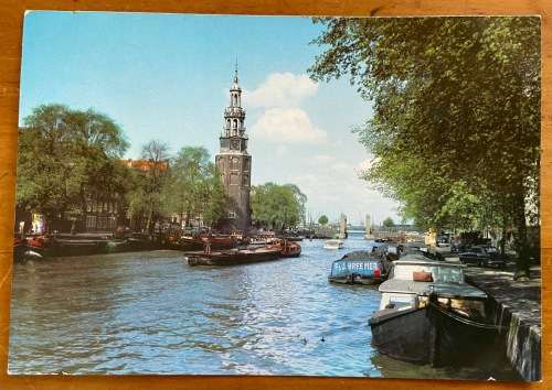 POSTCARDS x 4 POST CARDS AMSTERDAM NETHERLANDS BOATS TUGS BARGES 1959 1966 1980 1994 ROBINSON CRUSOE