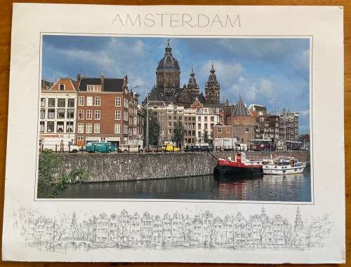 POSTCARDS x 4 POST CARDS AMSTERDAM NETHERLANDS BOATS TUGS BARGES 1959 1966 1980 1994 ROBINSON CRUSOE
