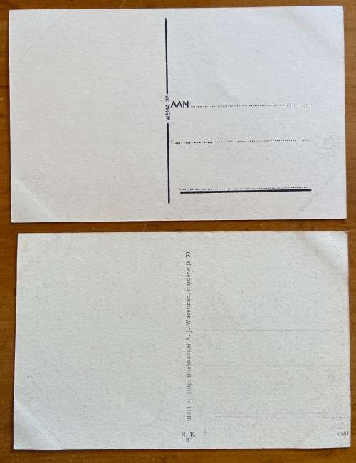 POSTCARDS x 2 BLACK and WHITE HARDERWIJK NETHERLANDS SAILING FISHING BOATS HARBOUR VIEW.