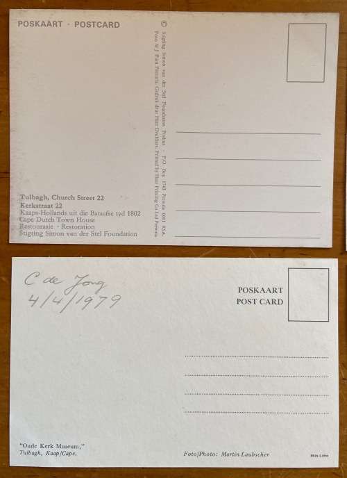 POSTCARDS x 8 SOUTH AFRICA CAPE PROVINCE TULBAGH CHURCH STREET DE OUDE BAKKERIJ DIE OU PASTORIE KERK