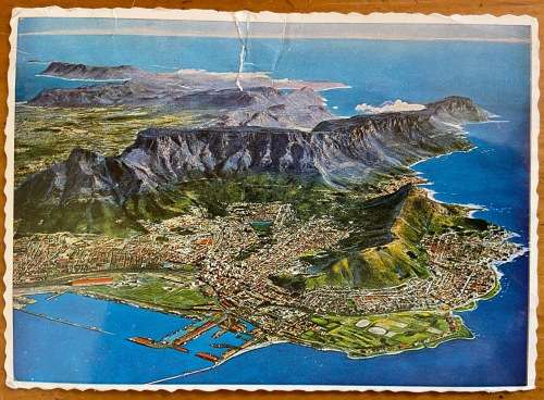 POSTCARDS x 6 SOUTH AFRICA CAPE TOWN CAMPS BAY PENINSULA CAPE POINT KALK BAY HARBOUR CRUISE SHIPS.