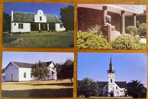 POSTCARDS x 4=SOUTH AFRICA=NYLSTROOM (MODIMOLLE)=DUTCH REFORMED CHURCH=EUGENE MARAIS=JG STRIJDOM.