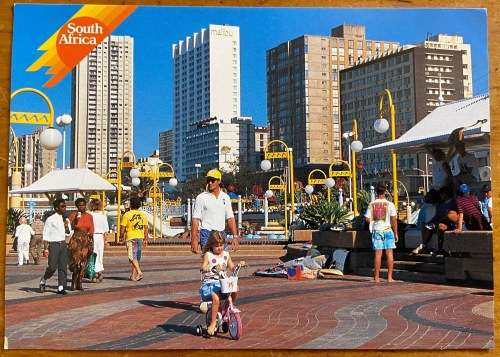 POSTCARDS X 3 SOUTH AFRICA NATAL DURBAN YACHT CLUB GOLDEN MILE NORWEGIAN SEAMAN`S CHURCH FLOWER BOAT