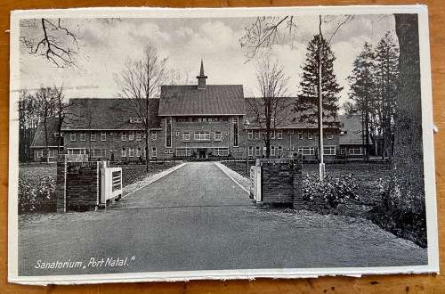 POSTCARD?? NETHERLANDS PORT NATAL SANATORIUM ASSEN CARD POSTED IN RSA 1970 PRETORIA CUT-OUT CARD??