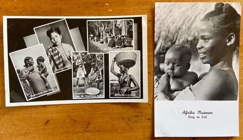 POSTCARDS x 2 POST CARDS AFRIKA MUSEUM BERG EN DAL DUTCH CARD FOREST DWELLER AFRICANS INDONESIANS...